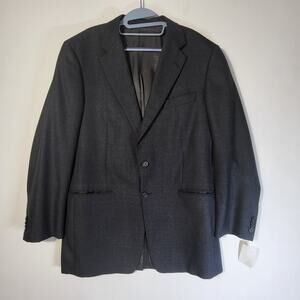 Burberry London Kensington Gray Plaid 100% Wool Sports Coat Blazer Jacket 42L